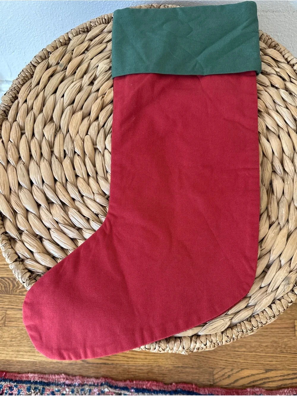Pottery Barn Dogs Crewel Embroidered Christmas Stocking Red Green Like New